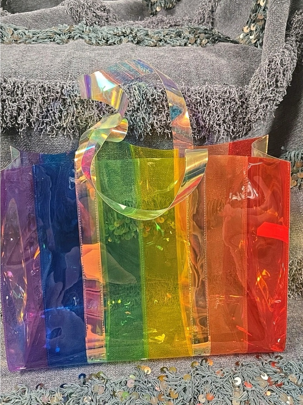 Iridescent Rainbow Tote Bag - Multicolor